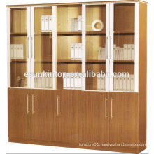 Office tall book shelf, Huge five doors wood case with glass doors